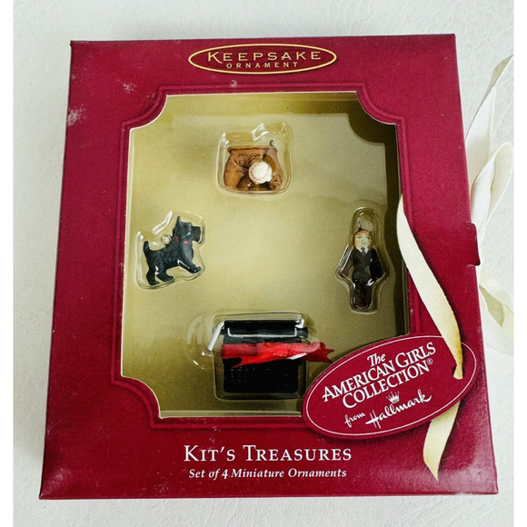 Hallmark Kit's Treasures American Girls Set of 4 Miniature Ornaments New - Picture 1 of 5